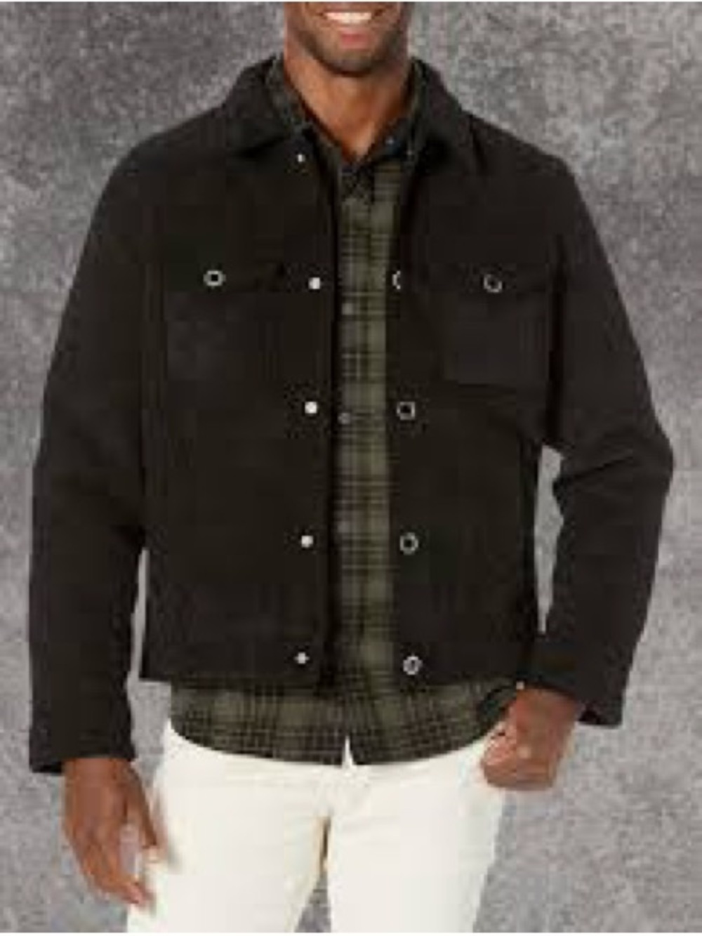 Karl Lagerfeld Black Button-Front Shirt Jacket 1029